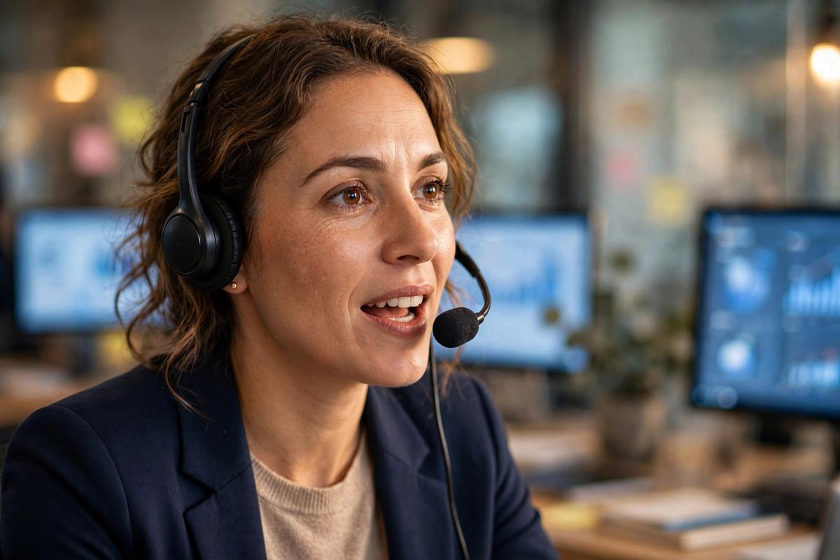Dispatcher connecting a caller with a local water damage provider